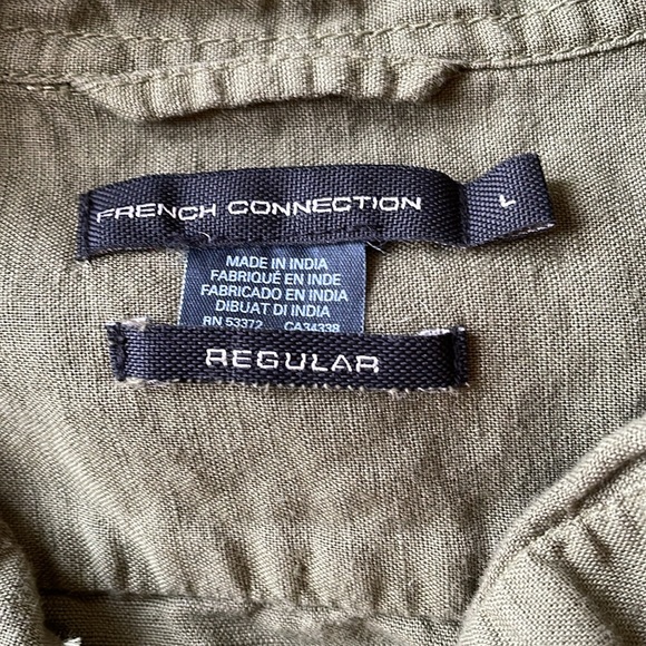 French Connection green linen shirt - Picture 3 of 6